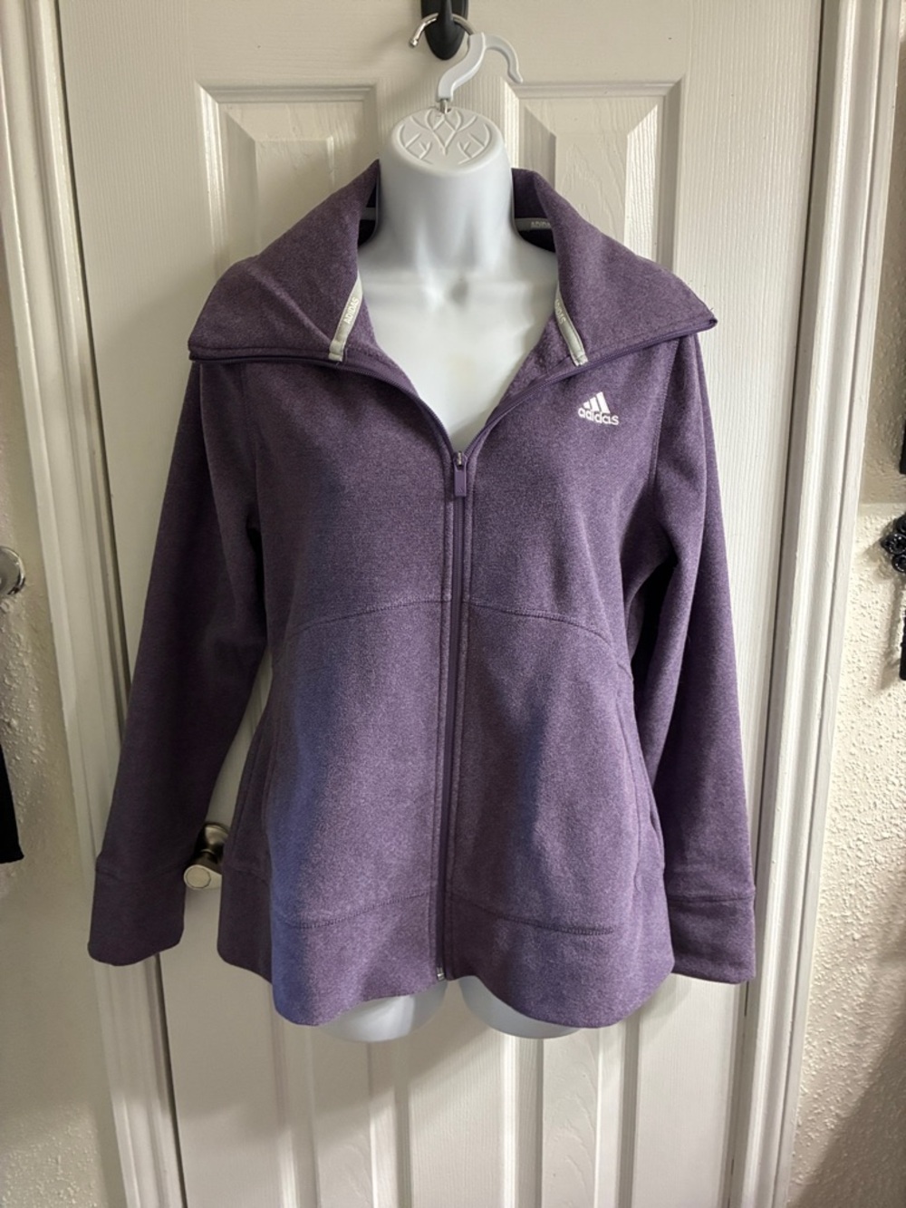 Adidas Women’s Golf Purple Full-Zip Fleece Jacket